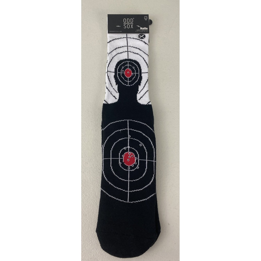 Odd Sox Target Practice Silhouette Bullseye Crew Socks Mens Size 8-12 NEW